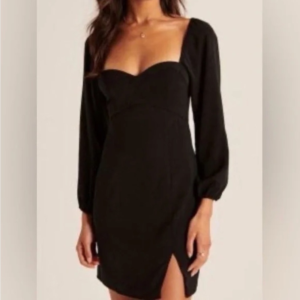 Abercrombie & Fitch Long Sleeve Draped Bodice Mini Dress